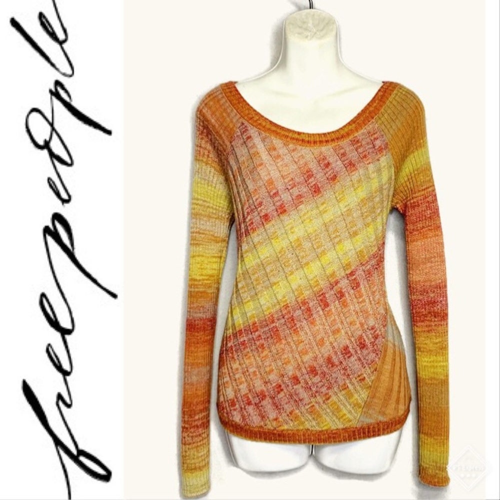 Free People Pullover Scoop Neck Cable Knit Sz M